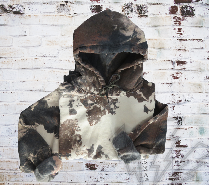 blank cowhide bleached hoodie