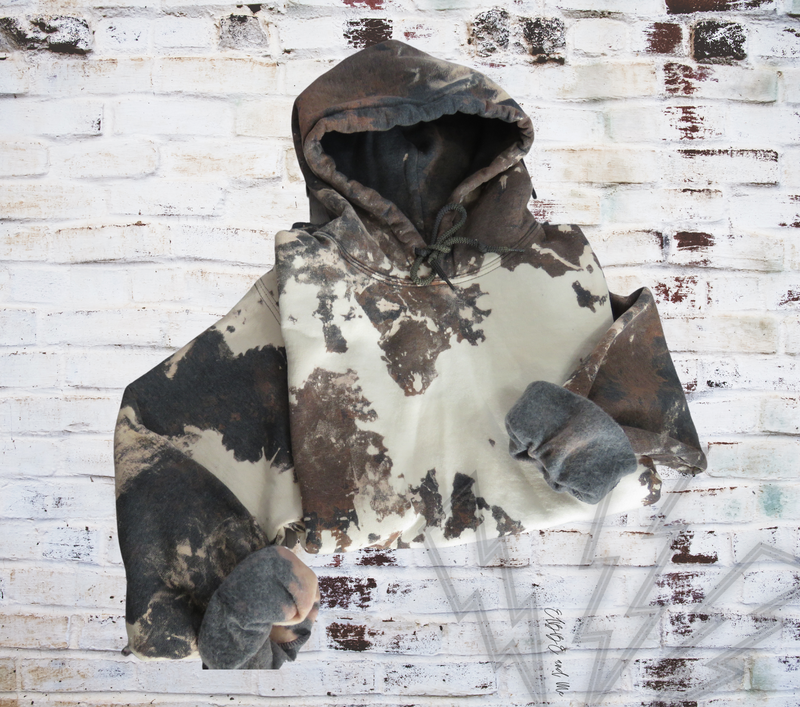 blank cowhide bleached hoodie