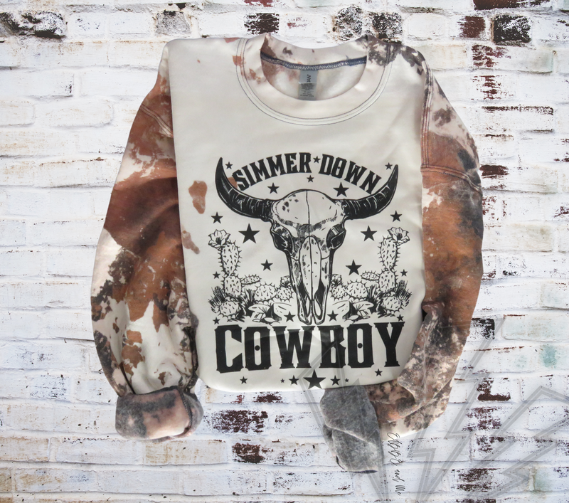 cowhide simmer down cowboy crewneck